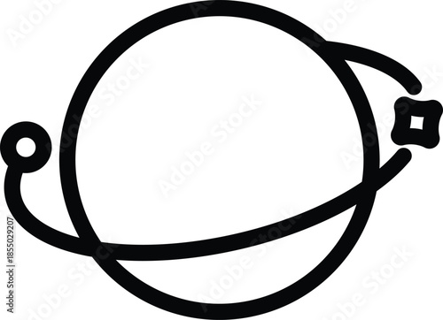 Outline icon of planet saturn