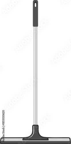 A black and silver household broom icon on a white background