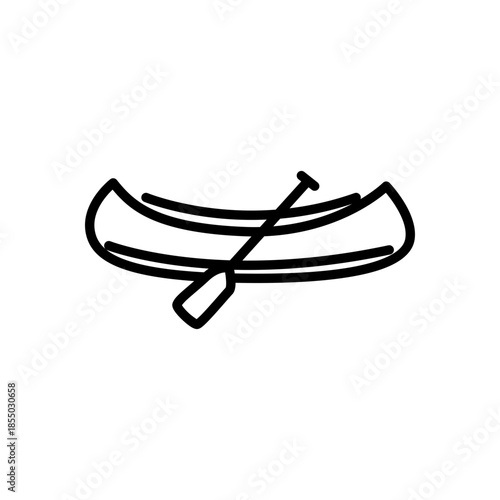 canoe icon vector, line style icon