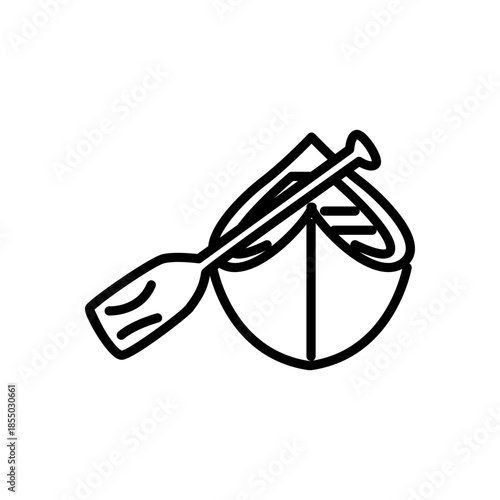 canoe icon vector, line style icon