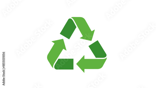 Clean vector illustration of the universal green recycling symbol promoting environmental sustainability and circular economy principles