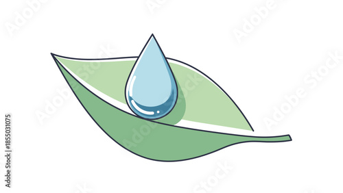 Water droplet on a green leaf symbolizing purity and nature