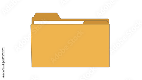 Orange file folder icon with blank label on white background