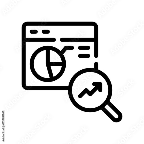 data analysis line icon