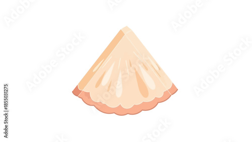 A slice of juicy, sweet pineapple on a white background, a tropical delight