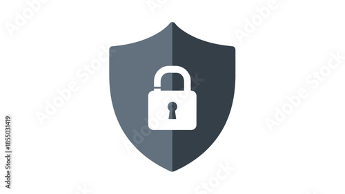 Shield with Unlocked Padlock Graphic Representing Data Security and Authorized Digital Access