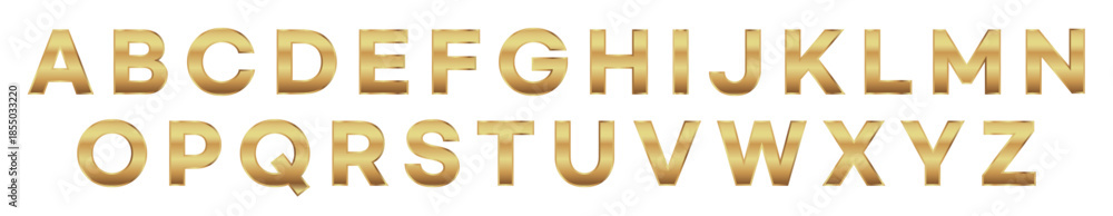 Fototapeta premium Gold Alphabet Letters Decorative Typography Vector
