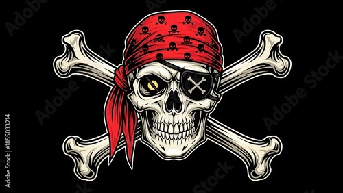 Pirate skull with crossed bones