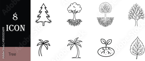 vector set of tropical island