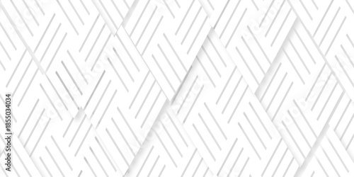 seamless gray and white line square overlap paper diamond grid metallic. overlapping pattern with triangles art fabric vintage retro square textile design.