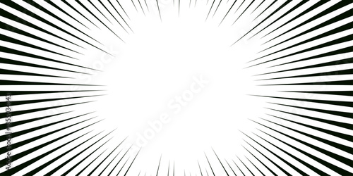  Japanese manga-like concentrated line background. Can be used to highlight space text for ads, posters, templates. Superhero radial line pattern frame. 