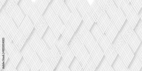 seamless gray and white line square overlap paper diamond grid metallic. overlapping pattern with triangles art fabric vintage retro square textile design.