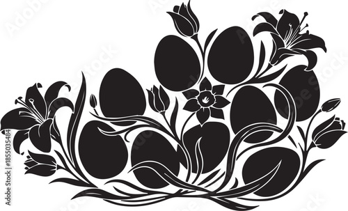 Black and white floral arrangement