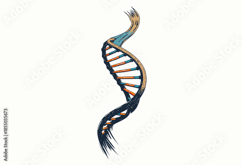 Intricate Double Helix DNA Strand Illustration Showcasing Genetic Structure and Molecular Biology Essentials in Vibrant Colors