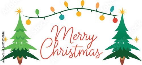 Adobe Illustrator Artwork  Horizontal Christmas garland with snowy fir branches, pine cones, and holly berries. Festive design for winter banners, cards, invitations, and seasonal posters. Transparent