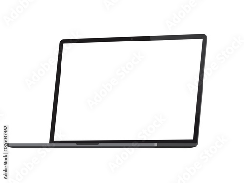 Modern laptop computer with a blank screen, perfect for displaying custom content and designs