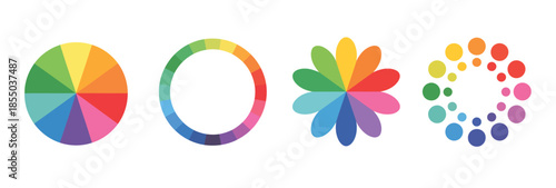 vibrant color circle chart with full hue spectrum png, radial palette showing primary, secondary, and tertiary colors for design, learning, art theory, and professional color coordination projects.