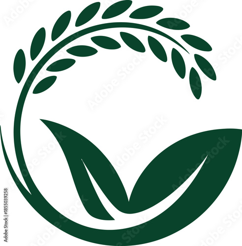 Green Agricultural Growth and Sustainable Farming Logo