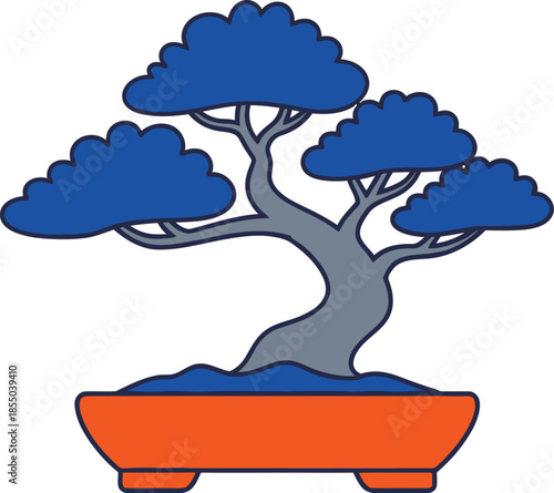 Bonsai tree illustration isolated on transparent background