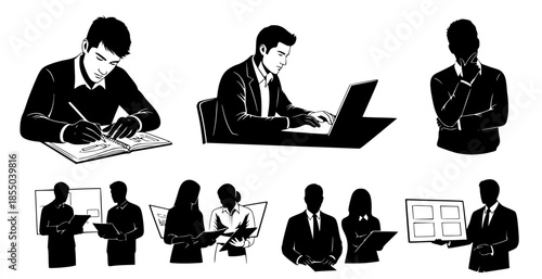 Business People Working and Presenting Ideas in Office Setting