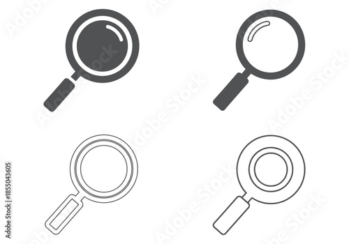 Magnifying glass icons set