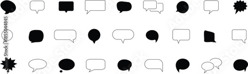 set of black and white paint splashes