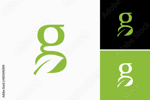 G Leaf Vector Logo Premium 