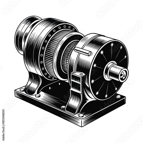 Mechanical gearbox component illustration
