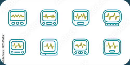 medical monitors with heart rate graphs on screen