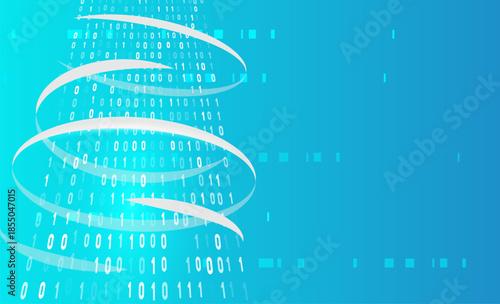 Abstract Binary Code 0 and 1 Data Stream  Technology Background
