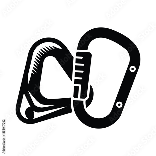 Carabiner climbing equipment icon