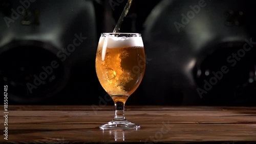 High Speed Craft Beer Pour Captured at 1000 Fps in a Clear Glass With Foam Action