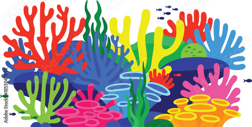 Colorful Coral Reef with Fish