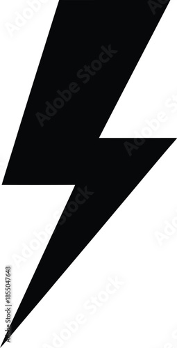 A black lightning bolt icon on a white background