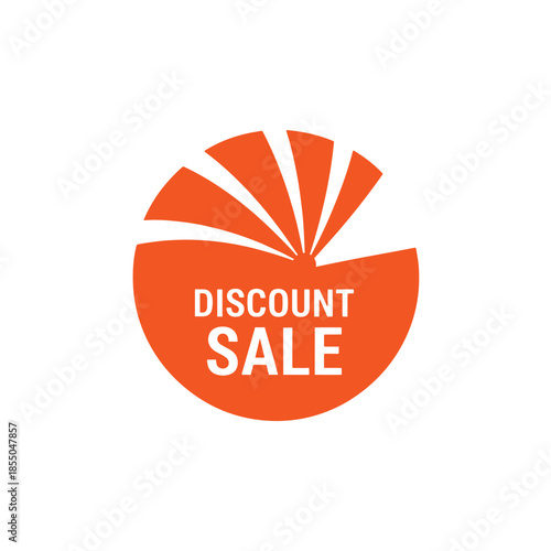Orange pie slice with discount sale text