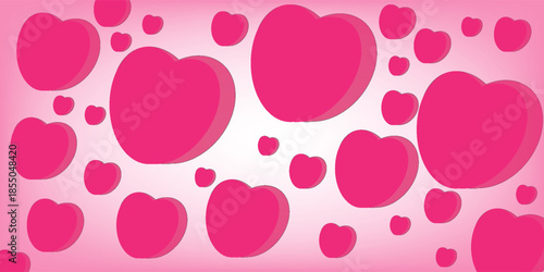 Bright saturated love leaflet design with paper hearts