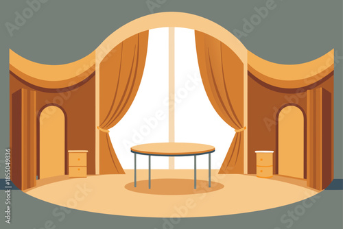 A Luxury Office with Curved Wood Furniture