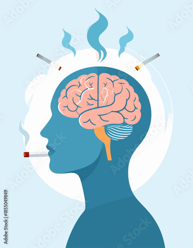 Smoking's Detrimental Impact on Brain Health A Visual Depiction of Addiction and Cognitive Decline