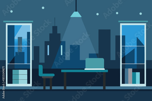 A Luxury Penthouse Office with a Glass Desk