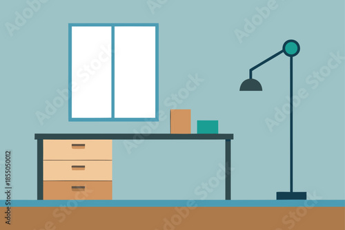 A Minimalist Office with Light Wood Floors