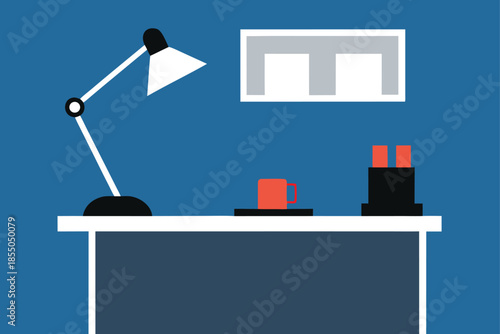 A Minimalist Workstation with Black Desk and White Accents