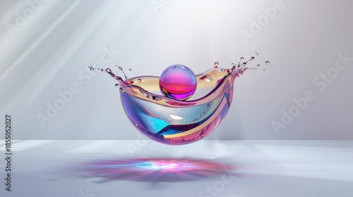 Colorful water droplet splash