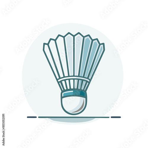 Detailed isolated badminton shuttlecock illustration on bright background for athletic events and sport