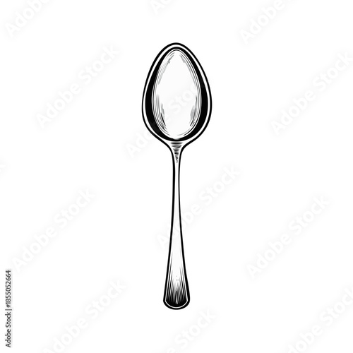 Elegant Hand Drawn Spoon Illustration for Culinary Concepts, Fine Dining and Tableware Design projects