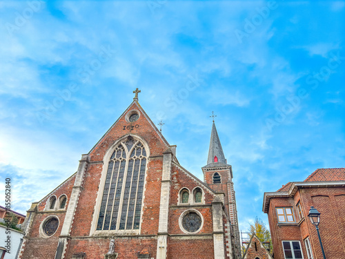 Traditional Cathedral building in Kortrijk, Belgium