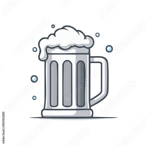 Frothy Beer Mug Icon Isolated for Alcohol Beverages Designs and Festive Drink Themes