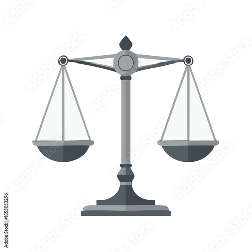 Simple justice scales illustration symbolizing law, judgment, equality and impartiality.