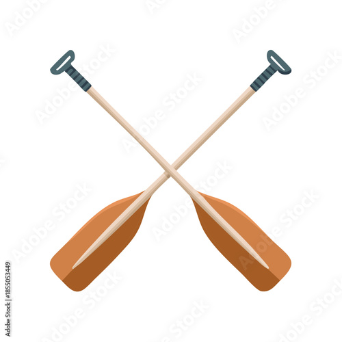 Crossed Paddles Illustration for Water Sport and Recreational Activities Design Element