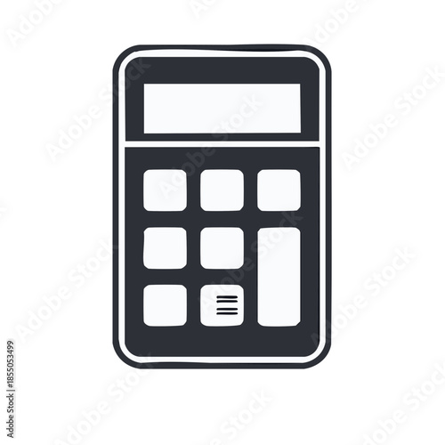 Calculator icon, Hand Drawn Accounting Tool, Math Calculation Simple Symbol, Office Object