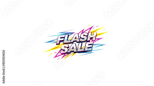Flash sale banner with colorful streaks
